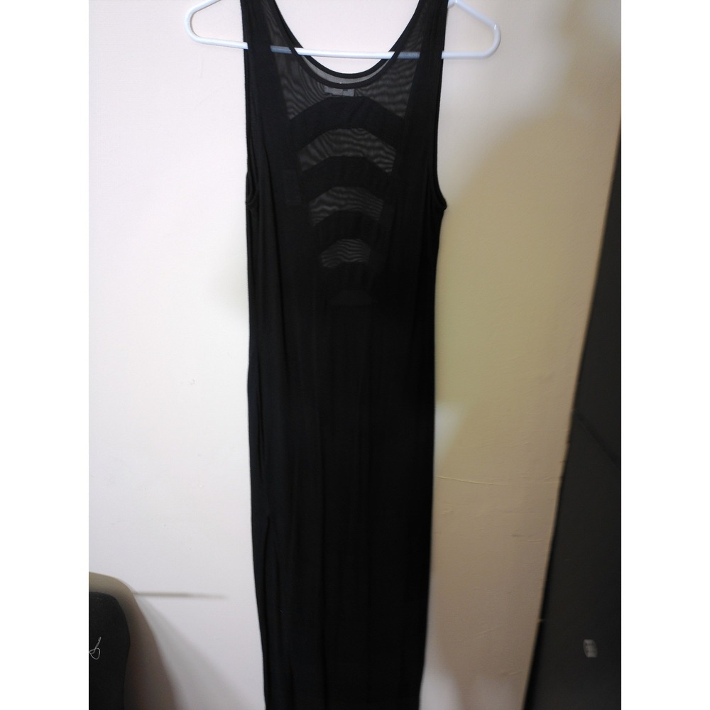 Silence + Noise Maxi Dress Womens M Black Avant Garde Sheer Mesh Industrial Edgy